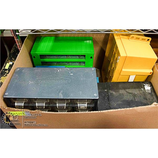 LOT OF EMPTY BINS ORGANIZER