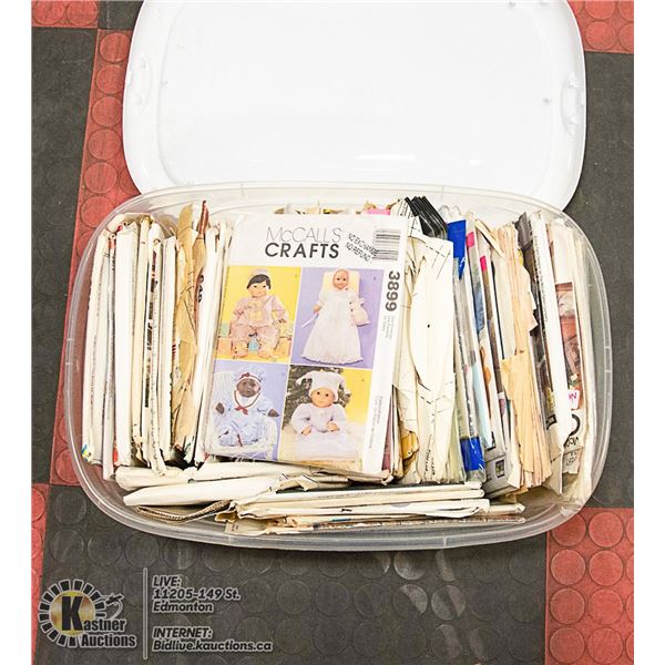 SEWING PATTERNS- BEARS/DOLLS- BOX LOT ASSORTED