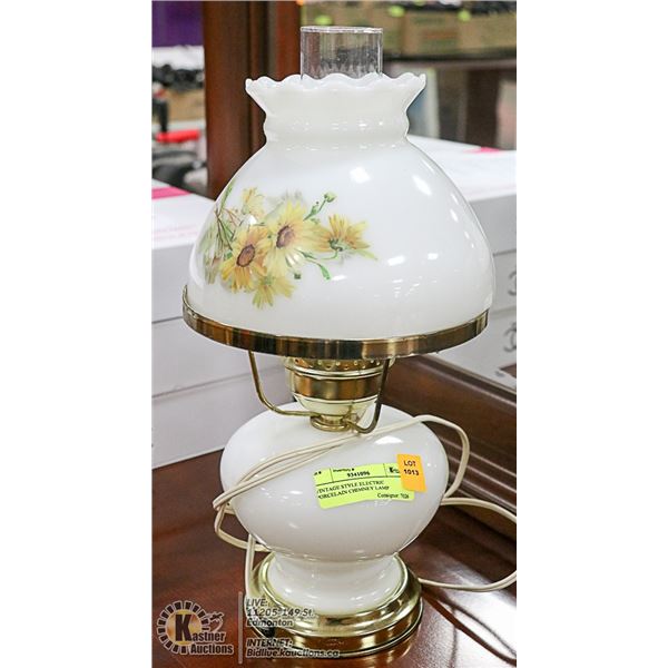 VINTAGE STYLE ELECTRIC PORCELAIN CHIMNEY LAMP