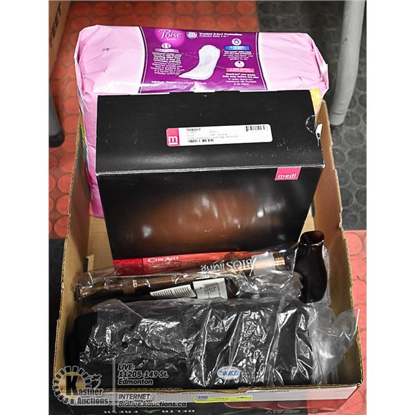 MEDICAL AIDS- CANE/ COMPRESSIONS BOOT AND