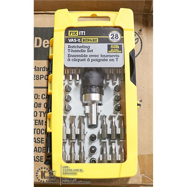 28 PIECE T-HANDLE SCREWDRIVER SET