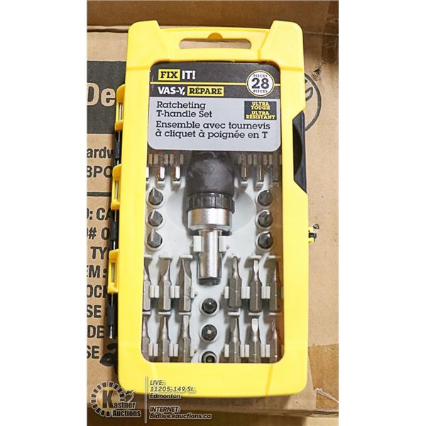 28 PIECE T-HANDLE SCREWDRIVER SET