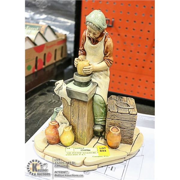 "THE POTTER" SCULPTURE- MADE IN ENGLAND- 9" X 7