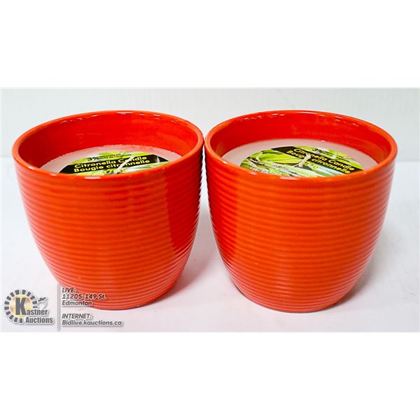 LOT OF 2 X 170G CITRONELLA CANDLES WITH MATCHING