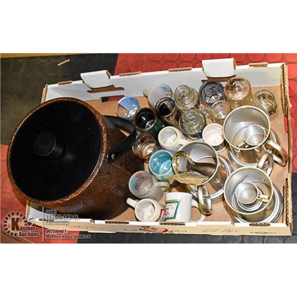 VINTAGE ICE BUCKET AND BARWARE