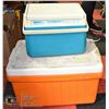 Image 1 : VINTAGE ORANGE COLEMAN COOLER & MATCHING WATER