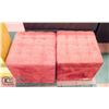 Image 1 : 2 SQUARE MATCHING DEEP RED OTTOMAN