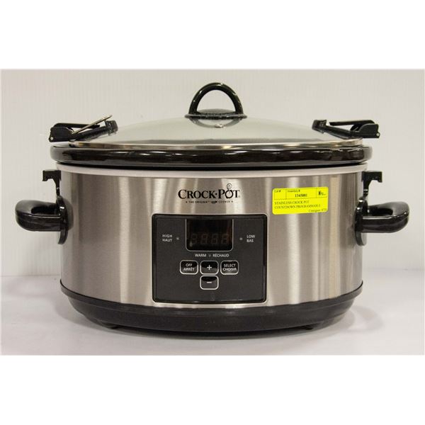 STAINLESS CROCK POT COUNTDOWN PROGRAMMABLE