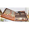 Image 1 : LEATHERETTE BACKGAMMON AND CHESS SET