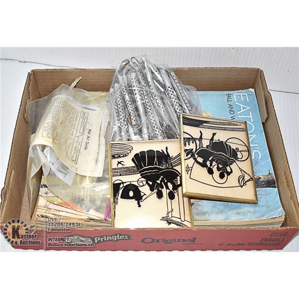 1958 INK GLASS FRAMES, VINTAGE CURLERS