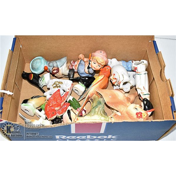 VINTAGE CERAMIC FIGURES - BIRDS, PEOPLE