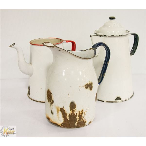 VINTAGE METAL PITCHERS