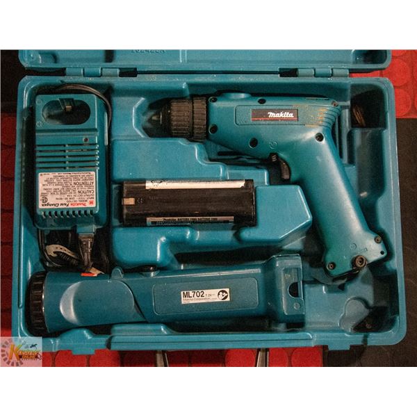 MAKITA DRILL  LIGHT AND 2 BATTERIES