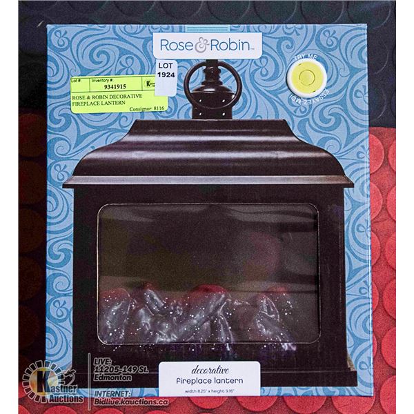 ROSE & ROBIN DECORATIVE FIREPLACE LANTERN