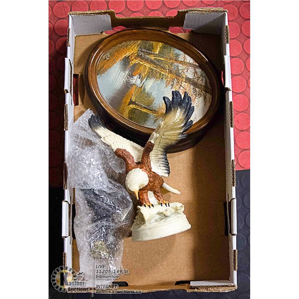 COLLECTIBLE LOT- 2 EAGLES & 2 OVAL FRAMED