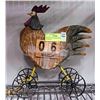 Image 1 : WOOD CALENDAR ROOSTER LARGE ON WHEELS