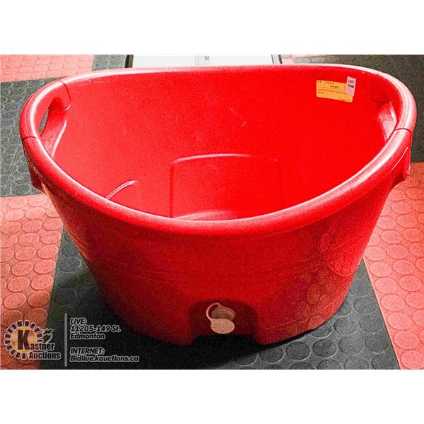 LARGE RED PARTY BUCKET WITH DRAIN