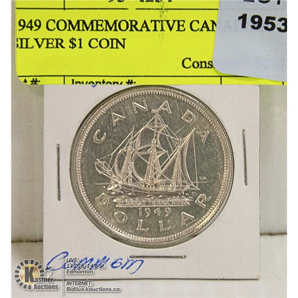 1949 COMMEMORATIVE CANADIAN SILVER $1 COIN