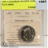 Image 1 : 1995 CANADIAN 50 CENT COIN CERT ICCS MS66