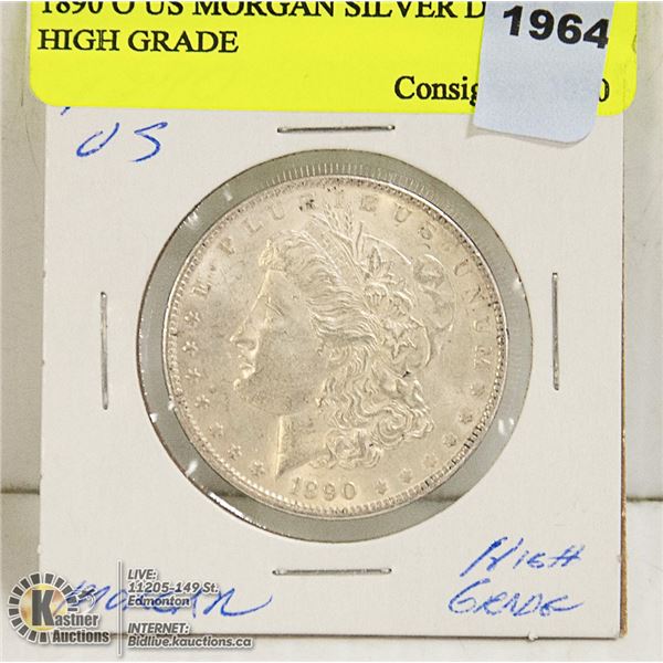 1890 O US MORGAN SILVER DOLLR HIGH GRADE