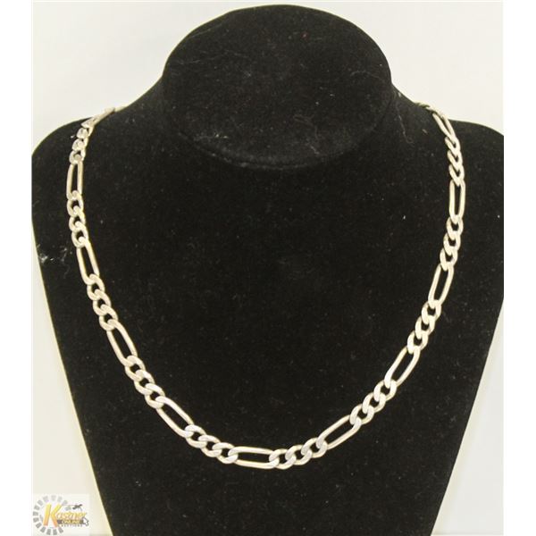 .925 SILVER ITALIAN FIGARO LINK CHAIN 18" 5MM WIDE