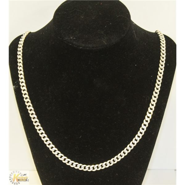 HEAVY .925 SILVER ITALIAN CURB LINK CHAIN 22" 31.3GR