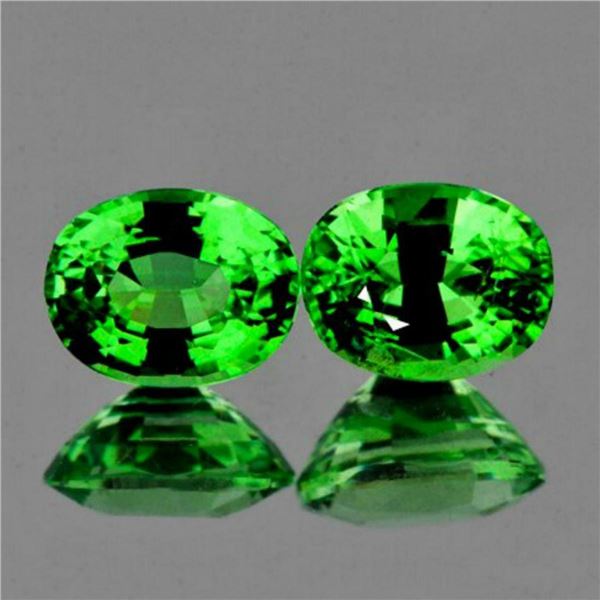 Natural Chrome Green Tsavorite Garnet Pair - FL