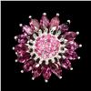 Image 1 : Natural  Pink Ruby Rhodolite Garnet Ring