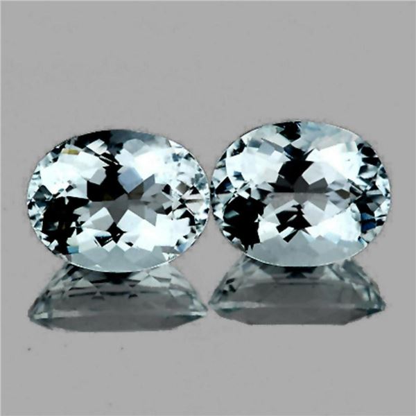 Natural Light Sky Blue Aquamarine Pair 10x8 MM - FL