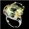 Image 1 : Natural Handmade Green Amethyst 30.11ct Rhodolite Ring