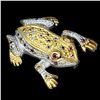 Image 1 : Natural Sapphire & Rhodolite Garnet Frog Brooch