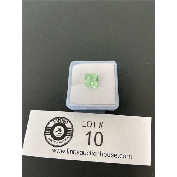 Neon Green Sapphire Lab Created 3.50 ct 7.90x7.90x5.45mm Square Cut IF Loupe Clear Gemstone
