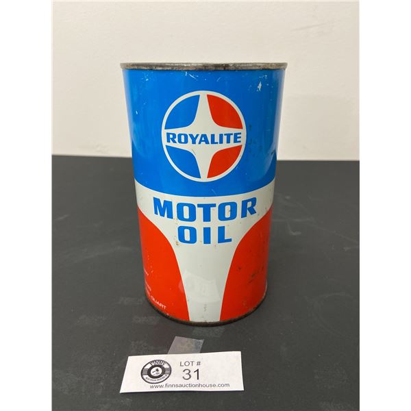 Royalite Motor Oil Tin, One Imperial QT. Full