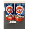 Image 1 : 2 RPM Supreme Motor Oil Cans. One QT Full