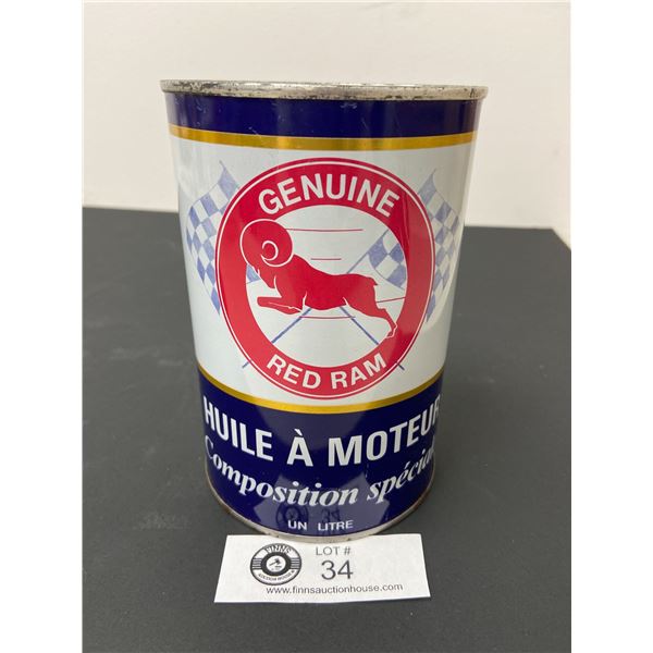 Genuine Red Ram Custom Designed Motor Oil Tins 1 Ltre Full