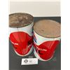 Image 2 : 2 Home Excel Motor Oil Tins. 1 Qt and 1 Litre Cans Full