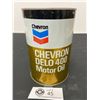 Image 1 : Cheveron Delo 400 Motor Oil Tin. 1 Litre Full