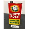 Image 1 : White Rose Outboard Motor oil Tin, 1 Imperial Qt lBeautiful Colours. Empty