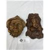 Image 1 : 2 Vintage Decorative Wall Plaques of Men Smoking Pipes