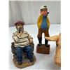 Image 2 : Vitnage Décor Lot Pig, and 2 Carved Men Smoking Pipes Figures