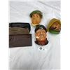 Image 1 : Lot of 3 Bosson's Heads As Found +3 Leather Tobacco Pouches
