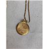 Image 2 : Nice 10k Gold Chain and Pendant with Original Woodwards Receipt