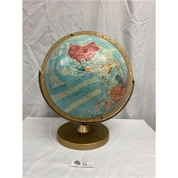 Vintage Replogie World Nations Series 12" Globe- Leroy Toman. Raised Relief USSR