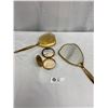 Image 1 : Vintage Vanity Set with Engraved Stratton Mirrored Compact