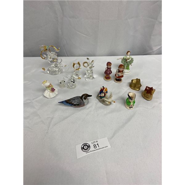 Collection of Vintage Miniatures Crystal, Glass, China