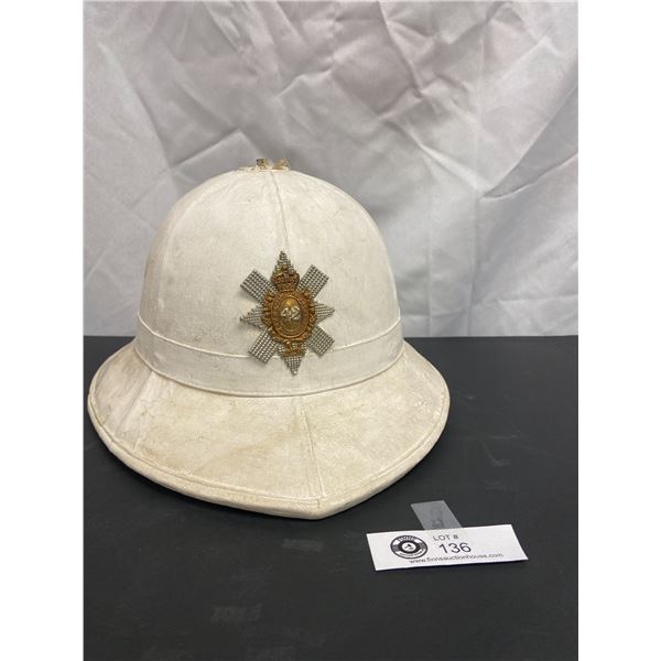 Vintage British Army Pith Helmet with Badge