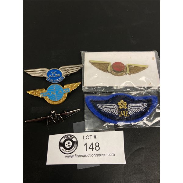 Vintage Airline Junior Pilot and Stewardess Pins Badges