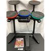 Image 2 : Guitar Hero Set with Drums, Microphone, Guitar with WII Guitar Hero Game