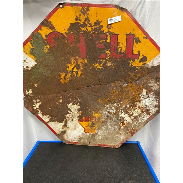 1920's 30" x30" Shell Metal Sign Rough Shape