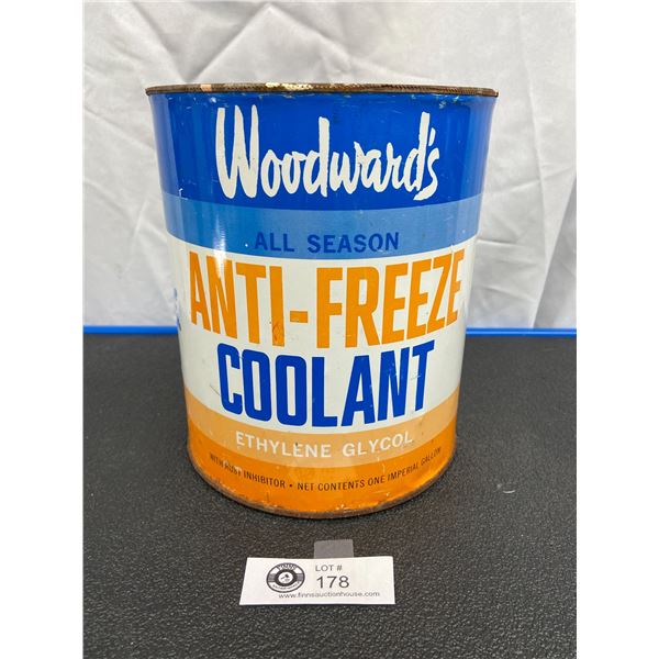 Vintage Woodwards All Season Anti Freeze/Coolant 1 Gallon Tin, No Lid